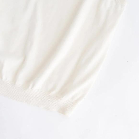 Men's 100% Cotton Chaps Cream Knit Vest - Medium - Picture 9 of 9